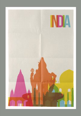 Seyahat Hindistan yerlerinden manzarası VINTAGE poster