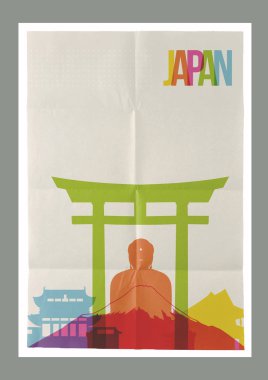 Seyahat Japonya yerlerinden manzarası VINTAGE poster