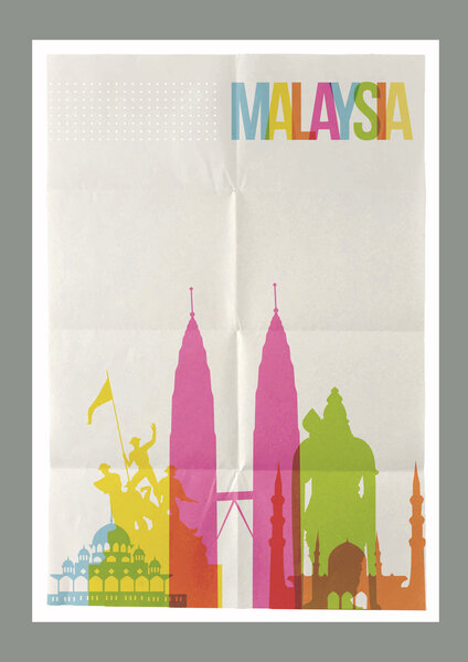 Винтажный постер "Путешествие по Малайзии"
