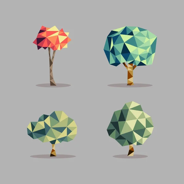Triangle abstract tree set — Stock Vector