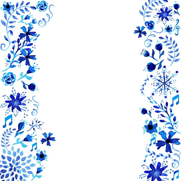 Aquarel floral frame achtergrond — Stockvector