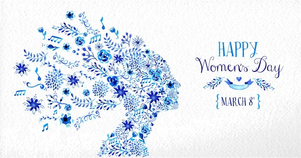 Happy Women jour illustration de fleur vintage — Image vectorielle