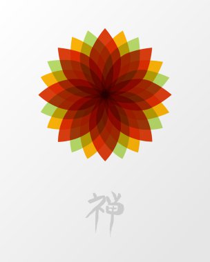 Zen lotus çiçek konsept illüstrasyon