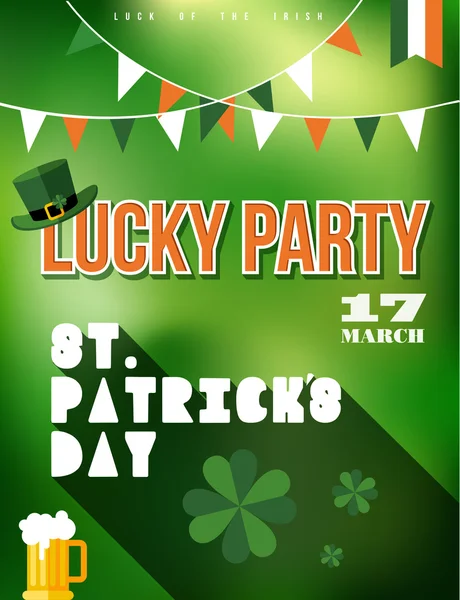 Illustration de l'affiche de la fête de St Patricks — Image vectorielle