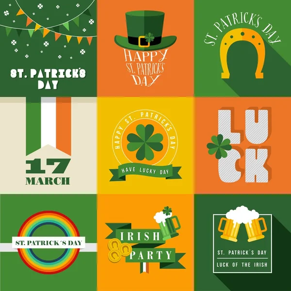 Happy St Patricks dzień etykieta ilustracja — Wektor stockowy