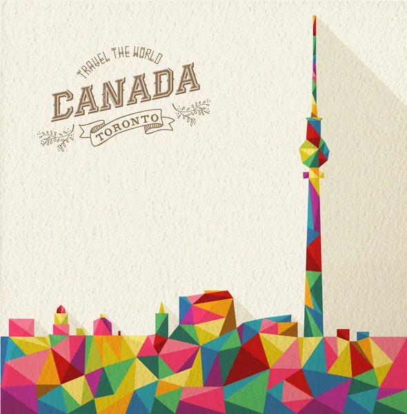 Viaje Canadá skyline poligonal — Vector de stock