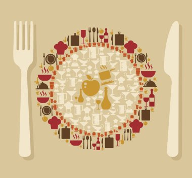 Gıda ve Restoran konsept illüstrasyon