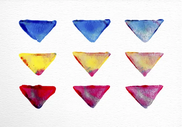 Aquarelle triangle ensemble illustration dessinée à la main — Image vectorielle