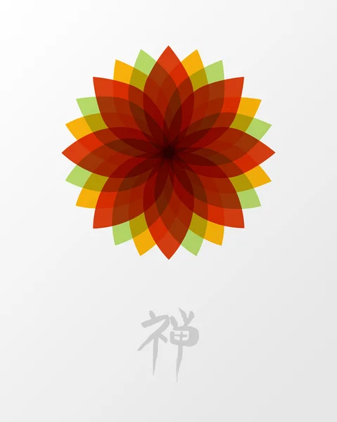 Ilustración del concepto de flor de loto zen — Vector de stock