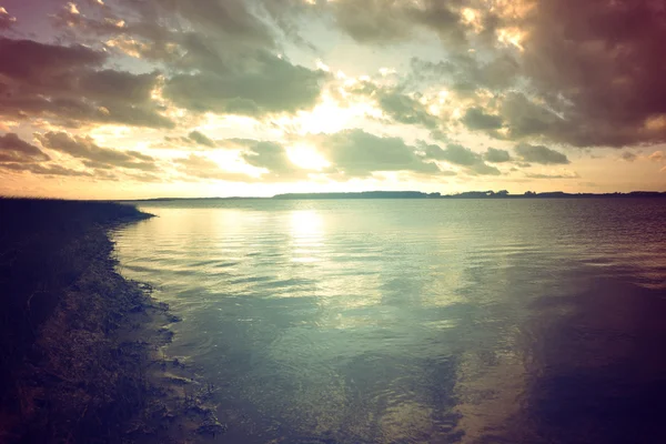 Seashore solnedgång landskap — Stockfoto