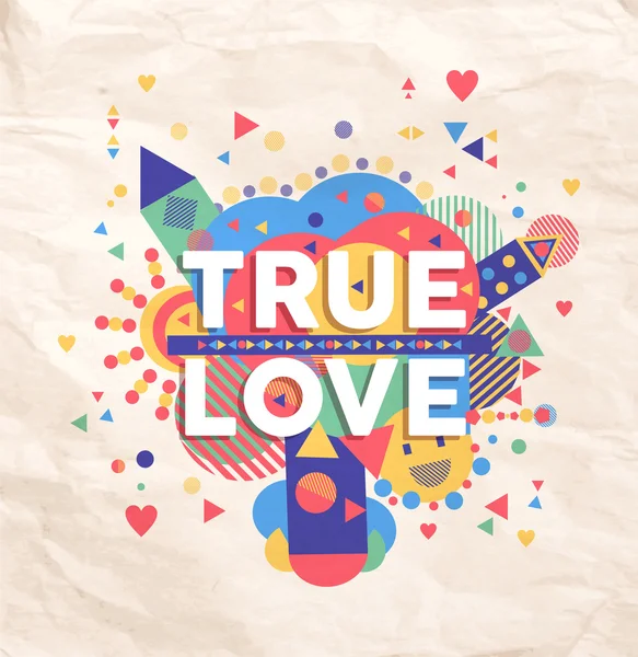 Verdadeiro amor citação poster design — Vetor de Stock