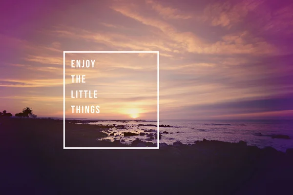 Enjoy little things quote background — стоковое фото