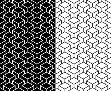 izometrik 3d çizgi küp desen arka plan