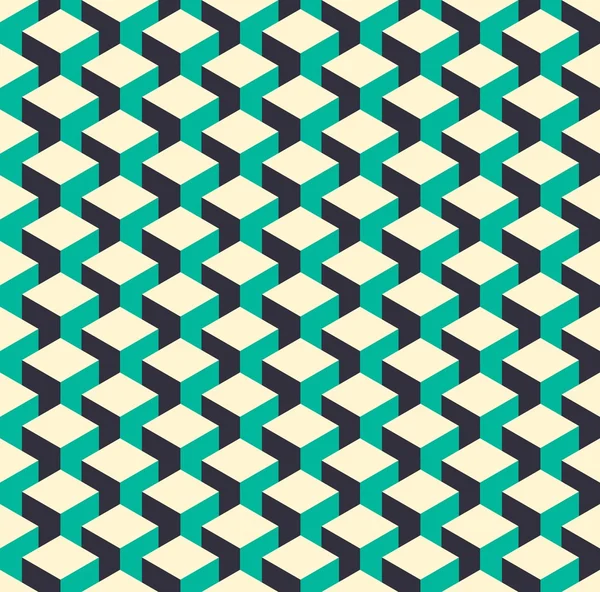 Abstracte isometrische 3d retro kubus patroon achtergrond — Stockvector