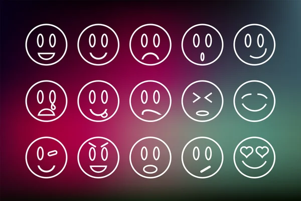 Emoticons Linie setzen Illustration — Stockvektor