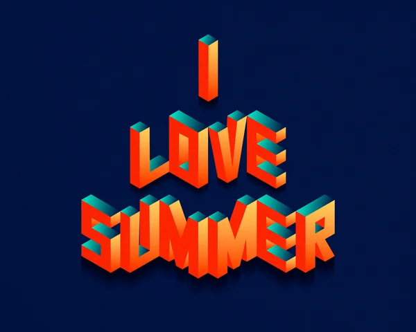 Izometrické Love Summer cituji pozadí — Stockový vektor