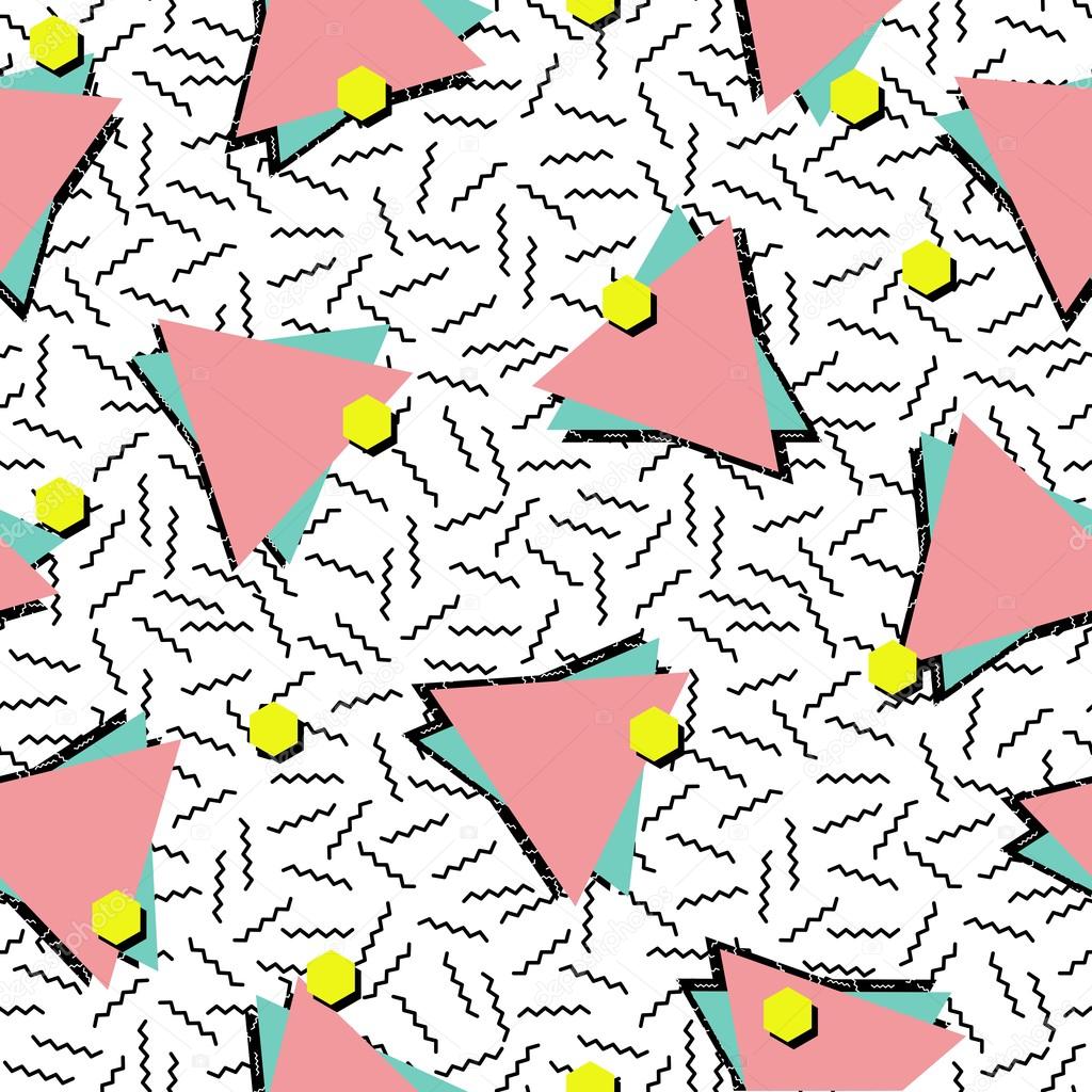 Retro 80s style seamless pattern background