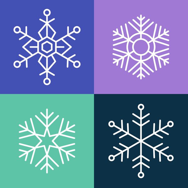 Snowflake line style set illustration