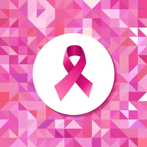 Breast cancer campaign ribbon hipster pattern — Stock Vector