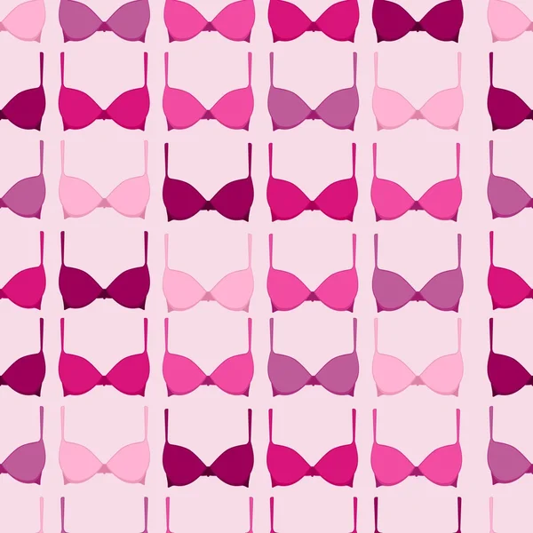 Cancro da mama campanha rosa sutiã sem costura padrão —  Vetores de Stock