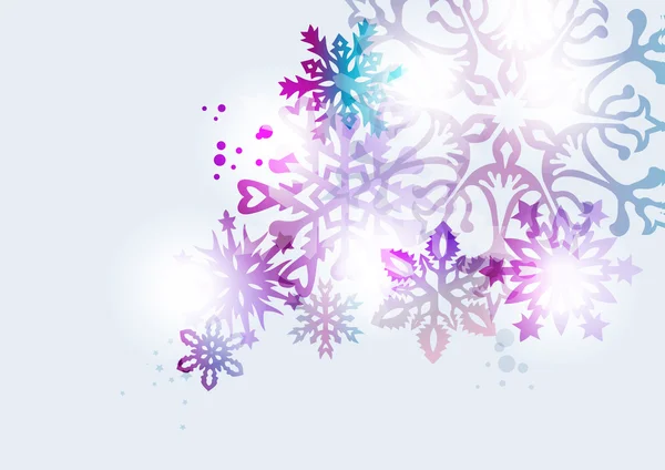 Fond transparent de carte de Noël flocon de neige — Image vectorielle