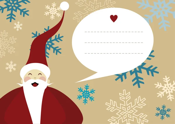 Santa Claus feliz tarjeta de felicitación de Navidad nieve — Archivo Imágenes Vectoriales