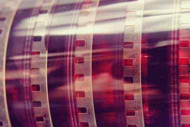 Closeup vintage fotoğraf film şeridi rulo