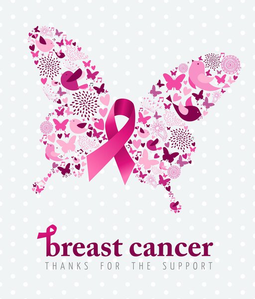 Розовая бабочка для поддержки рака молочной железы
