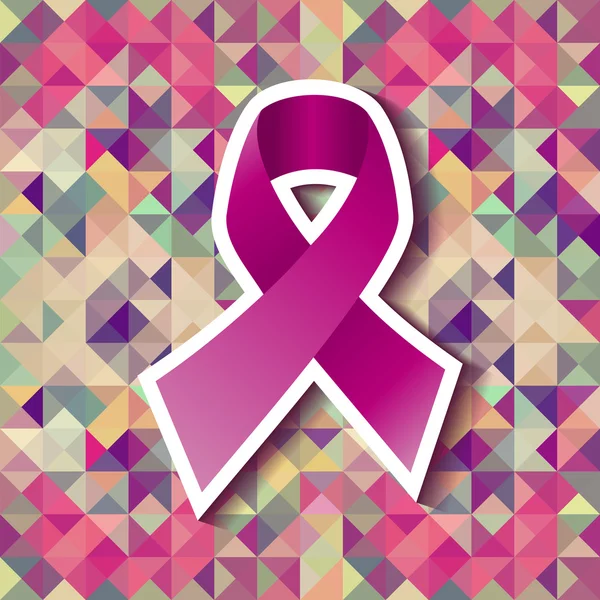 Borst kanker roze lint driehoek tegel patroon — Stockvector