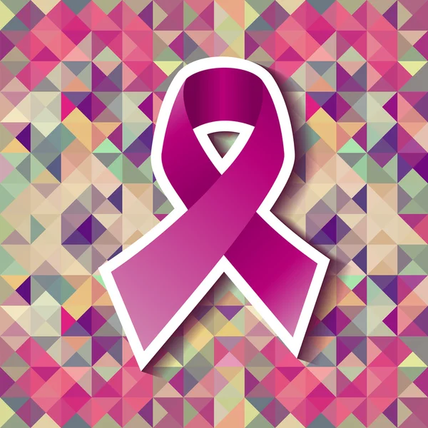 Breast cancer pink ribbon triangle tile pattern — Stock Vector