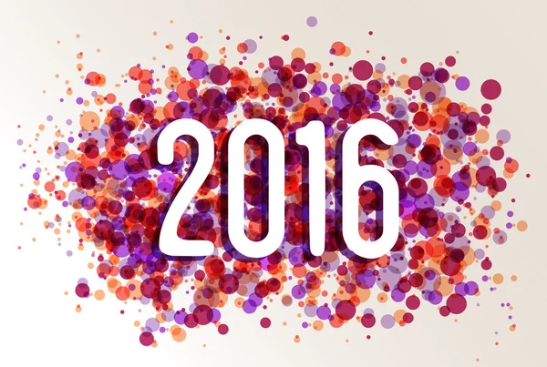快乐新的一年 2016年圆形颜色飞溅背景 — 图库矢量图片
