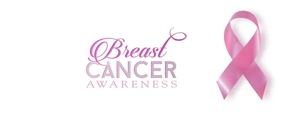 Breast cancer awareness ribbon banner background — Stock Photo, Image