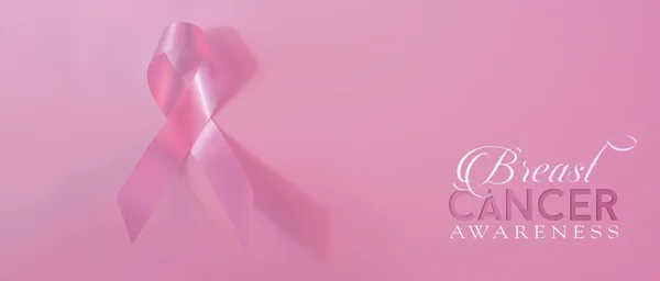 Breast cancer awareness ribbon banner background — Stock Photo, Image