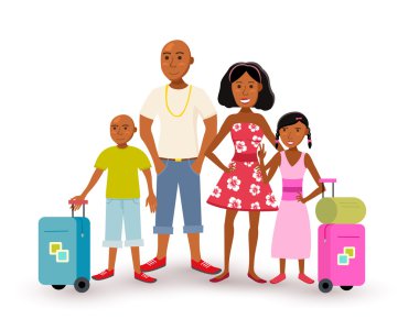 African american family summer vacation travel