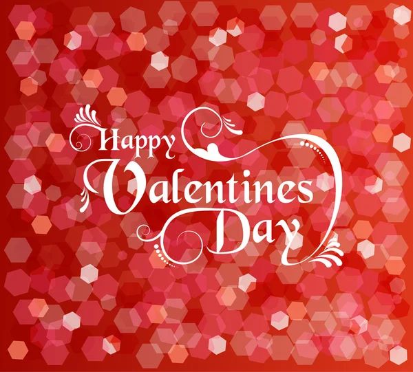 Valentin-nap kártya szöveg bokeh-háttérfény — Stock Vector