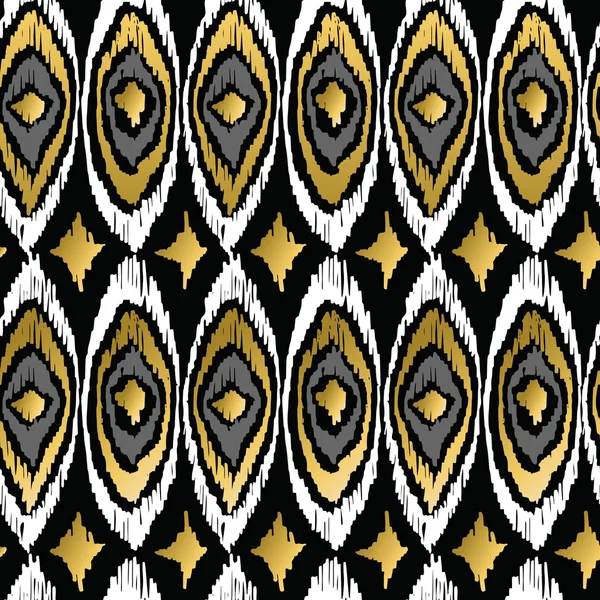 Oro pavo real retro tribal patrón boho fondo — Archivo Imágenes Vectoriales