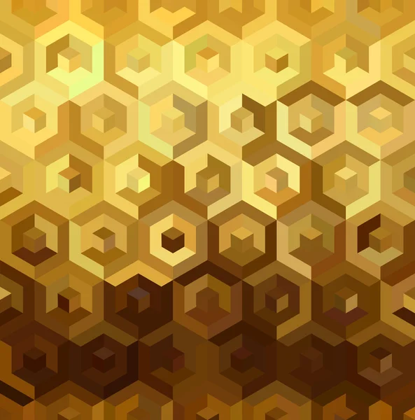 Gold isometric 3d cube seamless pattern low poly — Stock Vector