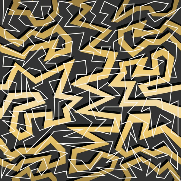 Gold Retro vintage 80s geometry seamless pattern — Stockvector