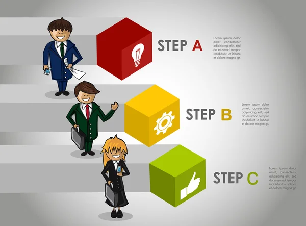 Trabalho de conceito de estratégia de infográfico de negócios — Vetor de Stock