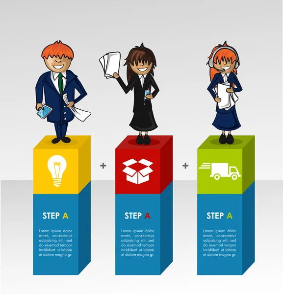 Business steps concept infographic work plan — ストックベクタ