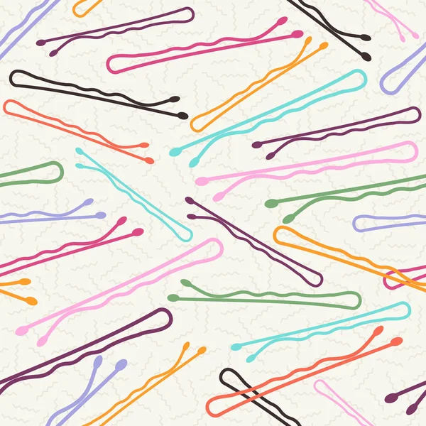 Hair pin retro seamless pattern salon hairdresser — 스톡 벡터