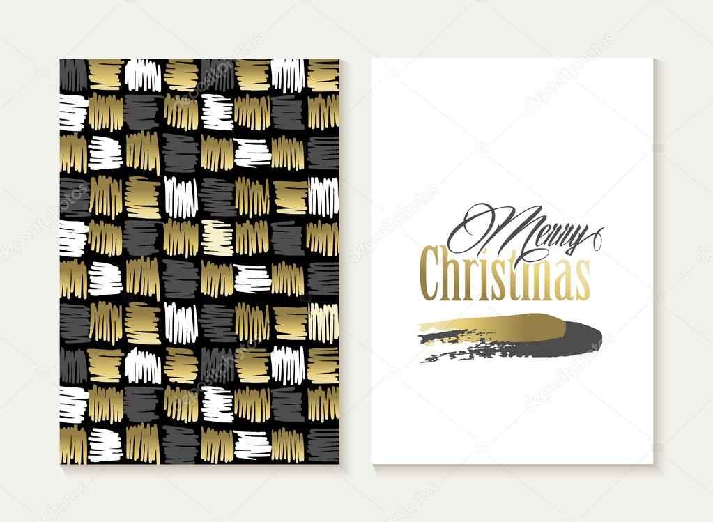 Merry christmas card set pattern gold indian shape