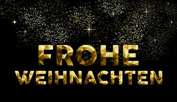 Weihnachten deutsch frohe weihnachten low poly gold — Stockvektor