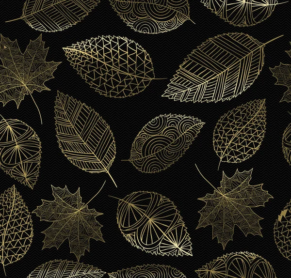 Fall autumn gold leaf concept seamless pattern — Stock vektor