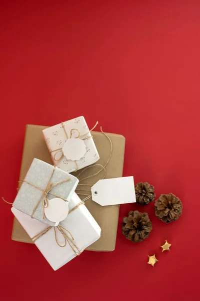 Concept verkoop gift box top weergave label labelsjabloon — Stockfoto
