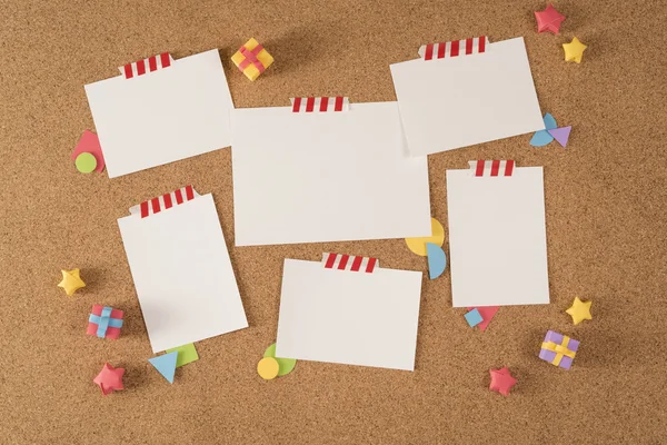 Papier Notiz Büro Board Kork Hinweis Vorlage Portfolio — Stockfoto