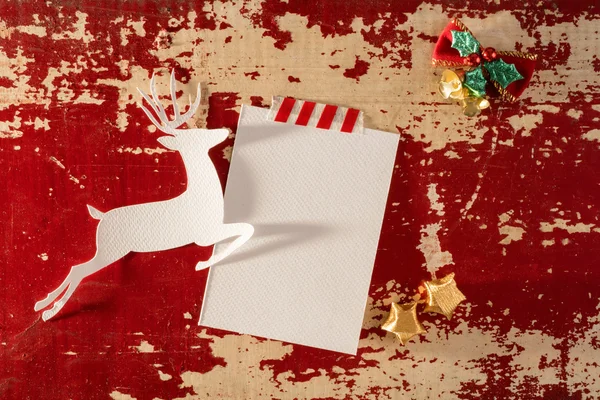 Kerstmis vintage papier kaartsjabloon bovenaanzicht — Stockfoto