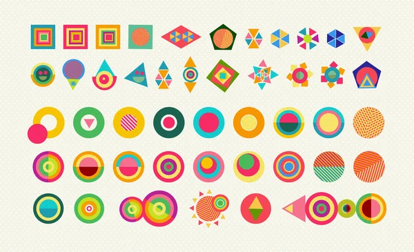 Geometría elemento conjunto forma icono colorido símbolo — Archivo Imágenes Vectoriales