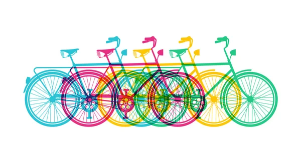 Retro bike concept silhouette bicycle colorful — Stock Vector