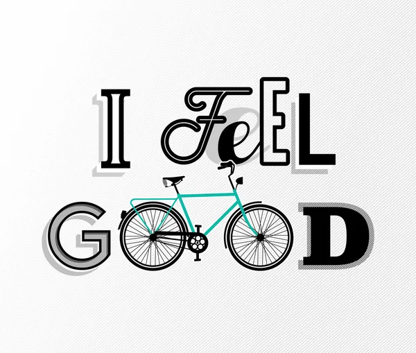 Concepto bicicleta motivación bicicleta retro texto cartel — Vector de stock